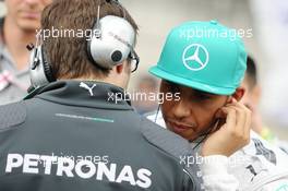 Lewis Hamilton (GBR) Mercedes AMG F1 on the grid. 20.04.2014. Formula 1 World Championship, Rd 4, Chinese Grand Prix, Shanghai, China, Race Day.