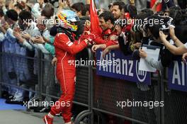 Fernando Alonso (ESP) Ferrari celebrates his third position in parc ferme. 20.04.2014. Formula 1 World Championship, Rd 4, Chinese Grand Prix, Shanghai, China, Race Day.