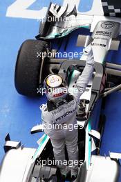 Race winner Lewis Hamilton (GBR) Mercedes AMG F1 W05 celebrates in parc ferme. 20.04.2014. Formula 1 World Championship, Rd 4, Chinese Grand Prix, Shanghai, China, Race Day.