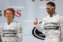 Nico Rosberg (GER), Mercedes AMG F1 Team and Lewis Hamilton (GBR), Mercedes AMG F1 Team  20.04.2014. Formula 1 World Championship, Rd 4, Chinese Grand Prix, Shanghai, China, Race Day.