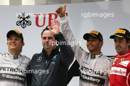 Nico Rosberg (GER), Mercedes AMG F1 Team, Lewis Hamilton (GBR), Mercedes AMG F1 Team and Fernando Alonso (ESP), Scuderia Ferrari  20.04.2014. Formula 1 World Championship, Rd 4, Chinese Grand Prix, Shanghai, China, Race Day.