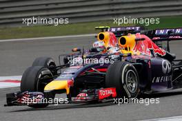 Sebastian Vettel (GER), Red Bull Racing and Daniel Ricciardo (AUS), Red Bull Racing  20.04.2014. Formula 1 World Championship, Rd 4, Chinese Grand Prix, Shanghai, China, Race Day.