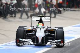 Esteban Gutierrez (MEX) Sauber C33 makes a pit stop. 20.04.2014. Formula 1 World Championship, Rd 4, Chinese Grand Prix, Shanghai, China, Race Day.