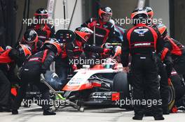 Max Chilton (GBR) Marussia F1 Team MR03 makes a pit stop. 20.04.2014. Formula 1 World Championship, Rd 4, Chinese Grand Prix, Shanghai, China, Race Day.