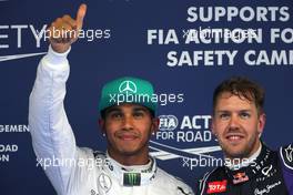 Lewis Hamilton (GBR), Mercedes AMG F1 Team ans Sebastian Vettel (GER), Red Bull Racing  19.04.2014. Formula 1 World Championship, Rd 4, Chinese Grand Prix, Shanghai, China, Qualifying Day.