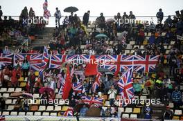 Lewis Hamilton (GBR) Mercedes AMG F1 fans and flags. 19.04.2014. Formula 1 World Championship, Rd 4, Chinese Grand Prix, Shanghai, China, Qualifying Day.