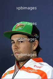 Sergio Perez (MEX), Sahara Force India at the press conference 17.04.2014. Formula 1 World Championship, Rd 4, Chinese Grand Prix, Shanghai, China, Preparation Day.