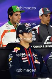 Sergio Perez (MEX) Sahara Force India F1 in the FIA Press Conference. 17.04.2014. Formula 1 World Championship, Rd 4, Chinese Grand Prix, Shanghai, China, Preparation Day.