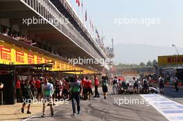 The pits. 09.05.2014. Formula 1 World Championship, Rd 5, Spanish Grand Prix, Barcelona, Spain, Practice Day.