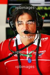 Francesco Nenci (ITA) Marussia F1 Team Race Engineer. 09.05.2014. Formula 1 World Championship, Rd 5, Spanish Grand Prix, Barcelona, Spain, Practice Day.
