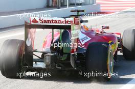 Fernando Alonso (ESP) Ferrari F14-T rear wing. 09.05.2014. Formula 1 World Championship, Rd 5, Spanish Grand Prix, Barcelona, Spain, Practice Day.