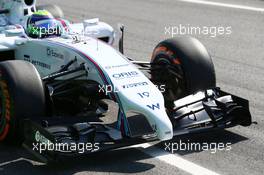 Felipe Massa (BRA) Williams FW36 front wing. 09.05.2014. Formula 1 World Championship, Rd 5, Spanish Grand Prix, Barcelona, Spain, Practice Day.