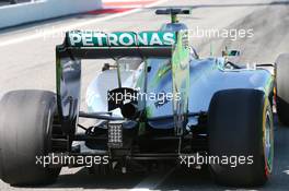 Lewis Hamilton (GBR) Mercedes AMG F1 W05 rear wing. 09.05.2014. Formula 1 World Championship, Rd 5, Spanish Grand Prix, Barcelona, Spain, Practice Day.