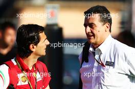 (L to R): Pedro De La Rosa (ESP) Ferrari Development Driver with Federico Gastaldi (ARG) Lotus F1 Team Deputy Team Principal. 09.05.2014. Formula 1 World Championship, Rd 5, Spanish Grand Prix, Barcelona, Spain, Practice Day.