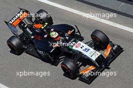 Sergio Perez (MEX) Sahara Force India F1 VJM07. 09.05.2014. Formula 1 World Championship, Rd 5, Spanish Grand Prix, Barcelona, Spain, Practice Day.