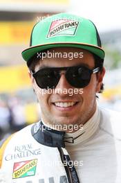 Sergio Perez (MEX) Sahara Force India F1 on the grid. 11.05.2014. Formula 1 World Championship, Rd 5, Spanish Grand Prix, Barcelona, Spain, Race Day.