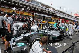 Nico Rosberg (GER) Mercedes AMG F1 W05 on the grid. 11.05.2014. Formula 1 World Championship, Rd 5, Spanish Grand Prix, Barcelona, Spain, Race Day.