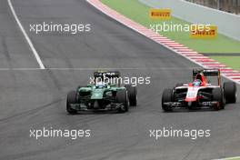 Marcus Ericsson (SWE), Caterham F1 Team and Max Chilton (GBR), Marussia F1 Team  11.05.2014. Formula 1 World Championship, Rd 5, Spanish Grand Prix, Barcelona, Spain, Race Day.