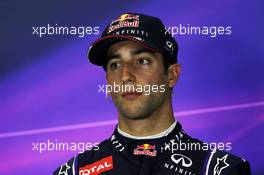 Daniel Ricciardo (AUS) Red Bull Racing in the FIA Press Conference. 10.05.2014. Formula 1 World Championship, Rd 5, Spanish Grand Prix, Barcelona, Spain, Qualifying Day.
