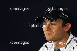 Nico Rosberg (GER) Mercedes AMG F1 in the FIA Press Conference. 10.05.2014. Formula 1 World Championship, Rd 5, Spanish Grand Prix, Barcelona, Spain, Qualifying Day.