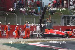 Max Chilton (GBR) Marussia F1 Team MR03 runs into the gravel trap.