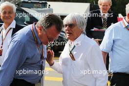 (L to R): Andre Maes (BEL) Director of Belgian Grand Prix with Bernie Ecclestone (GBR). 10.05.2014. Formula 1 World Championship, Rd 5, Spanish Grand Prix, Barcelona, Spain, Qualifying Day.