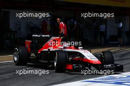 Jules Bianchi (FRA) Marussia F1 Team MR03 leaves the pits. 10.05.2014. Formula 1 World Championship, Rd 5, Spanish Grand Prix, Barcelona, Spain, Qualifying Day.