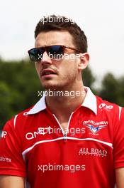 Jules Bianchi (FRA) Marussia F1 Team on the drivers parade. 11.05.2014. Formula 1 World Championship, Rd 5, Spanish Grand Prix, Barcelona, Spain, Race Day.