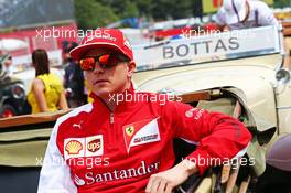 Kimi Raikkonen (FIN) Ferrari on the drivers parade. 11.05.2014. Formula 1 World Championship, Rd 5, Spanish Grand Prix, Barcelona, Spain, Race Day.