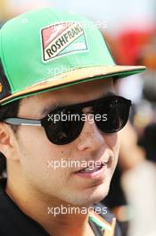 Sergio Perez (MEX) Sahara Force India F1. 08.05.2014. Formula 1 World Championship, Rd 5, Spanish Grand Prix, Barcelona, Spain, Preparation Day.