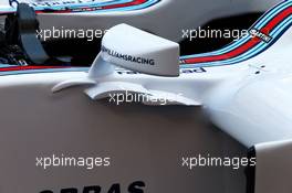 Williams FW36 wing mirror detail. 08.05.2014. Formula 1 World Championship, Rd 5, Spanish Grand Prix, Barcelona, Spain, Preparation Day.
