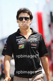 Sergio Perez (MEX) Sahara Force India F1. 08.05.2014. Formula 1 World Championship, Rd 5, Spanish Grand Prix, Barcelona, Spain, Preparation Day.