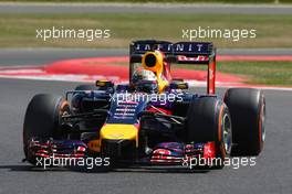 Sebastian Vettel (GER) Red Bull Racing RB10. 04.07.2014. Formula 1 World Championship, Rd 9, British Grand Prix, Silverstone, England, Practice Day.