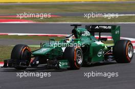 Kamui Kobayashi (JPN) Caterham CT05. 04.07.2014. Formula 1 World Championship, Rd 9, British Grand Prix, Silverstone, England, Practice Day.