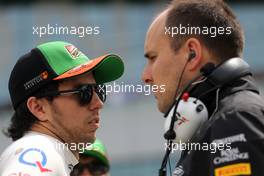 Sergio Perez (MEX), Sahara Force India  06.07.2014. Formula 1 World Championship, Rd 9, British Grand Prix, Silverstone, England, Race Day.