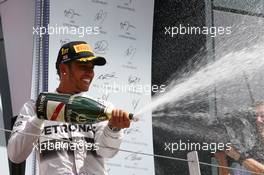 1st place Lewis Hamilton (GBR) Mercedes. 06.07.2014. Formula 1 World Championship, Rd 9, British Grand Prix, Silverstone, England, Race Day.