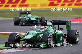 Kamui Kobayashi (JPN) Caterham CT05. 06.07.2014. Formula 1 World Championship, Rd 9, British Grand Prix, Silverstone, England, Race Day.