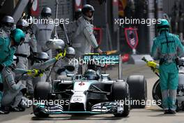 Nico Rosberg (GER), Mercedes AMG F1 Team during pitstop 06.07.2014. Formula 1 World Championship, Rd 9, British Grand Prix, Silverstone, England, Race Day.