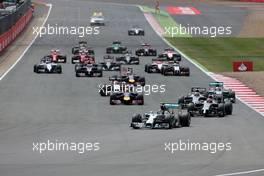Start of the race, Nico Rosberg (GER), Mercedes AMG F1 Team  06.07.2014. Formula 1 World Championship, Rd 9, British Grand Prix, Silverstone, England, Race Day.