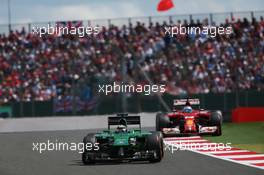 Kamui Kobayashi (JPN) Caterham CT05. 06.07.2014. Formula 1 World Championship, Rd 9, British Grand Prix, Silverstone, England, Race Day.