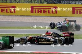 Start of the race, Sergio Perez (MEX), Sahara Force India  06.07.2014. Formula 1 World Championship, Rd 9, British Grand Prix, Silverstone, England, Race Day.