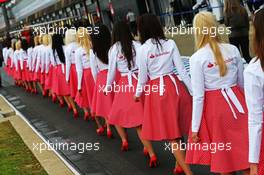 Grid girls. 05.07.2014. Formula 1 World Championship, Rd 9, British Grand Prix, Silverstone, England, Qualifying Day.