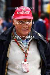 Niki Lauda (AUT) Mercedes Non-Executive Chairman. 06.07.2014. Formula 1 World Championship, Rd 9, British Grand Prix, Silverstone, England, Race Day.