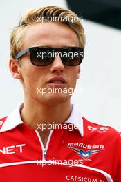Max Chilton (GBR) Marussia F1 Team. 03.07.2014. Formula 1 World Championship, Rd 9, British Grand Prix, Silverstone, England, Preparation Day.
