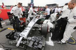 Kevin Magnussen (DEN) McLaren MP4-29 on the grid. 20.07.2014. Formula 1 World Championship, Rd 10, German Grand Prix, Hockenheim, Germany, Race Day.