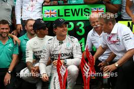 1st place Nico Rosberg (GER) Mercedes AMG F1 W05 and 3rd place Lewis Hamilton (GBR) Mercedes AMG F1 W05. 20.07.2014. Formula 1 World Championship, Rd 10, German Grand Prix, Hockenheim, Germany, Race Day.