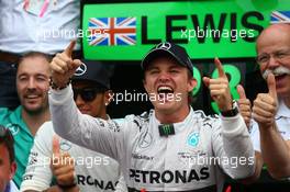 1st place Nico Rosberg (GER) Mercedes AMG F1 W05 and 3rd place Lewis Hamilton (GBR) Mercedes AMG F1 W05. 20.07.2014. Formula 1 World Championship, Rd 10, German Grand Prix, Hockenheim, Germany, Race Day.