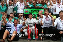 1st place Nico Rosberg (GER) Mercedes AMG F1 W05 and 3rd place Lewis Hamilton (GBR) Mercedes AMG F1 W05. 20.07.2014. Formula 1 World Championship, Rd 10, German Grand Prix, Hockenheim, Germany, Race Day.