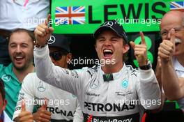 1st place Nico Rosberg (GER) Mercedes AMG F1 W05 and 3rd place Lewis Hamilton (GBR) Mercedes AMG F1 W05. 20.07.2014. Formula 1 World Championship, Rd 10, German Grand Prix, Hockenheim, Germany, Race Day.