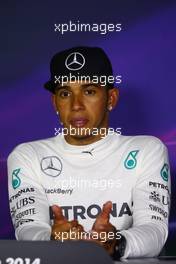 Lewis Hamilton (GBR) Mercedes AMG F1 in the FIA Press Conference. 20.07.2014. Formula 1 World Championship, Rd 10, German Grand Prix, Hockenheim, Germany, Race Day.